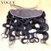 Virgin Peruvian Hair Lace Frontal Closure 13x4 Body Wave,Bleached Knots